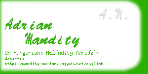 adrian mandity business card